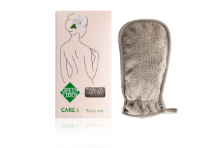 CARE 5, scrub mitt Scrubbing mitten for the shower gray