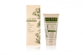 HEMP BODY SCRUB with ground hemp and basil extract